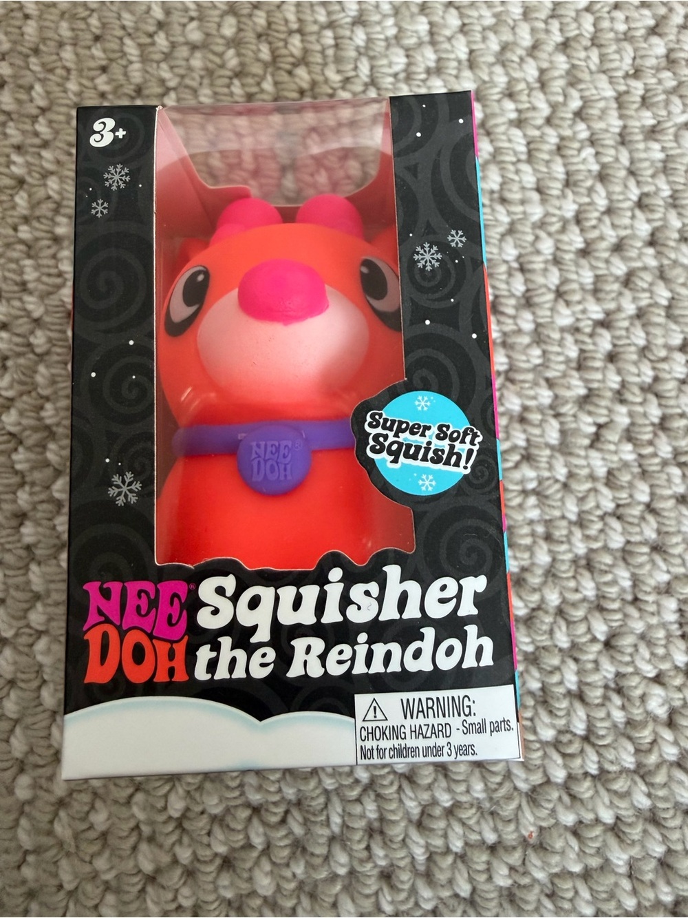 NeeDoh Squisher The Reindoh Plush Squishy Toy - Orange & Pink